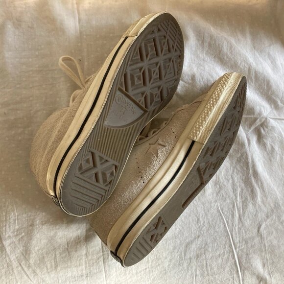 Converse One Star Mid suede sneakers Color "Egret" Rare!! Awesome! W 6.5/ M 4.5 - Picture 7 of 8